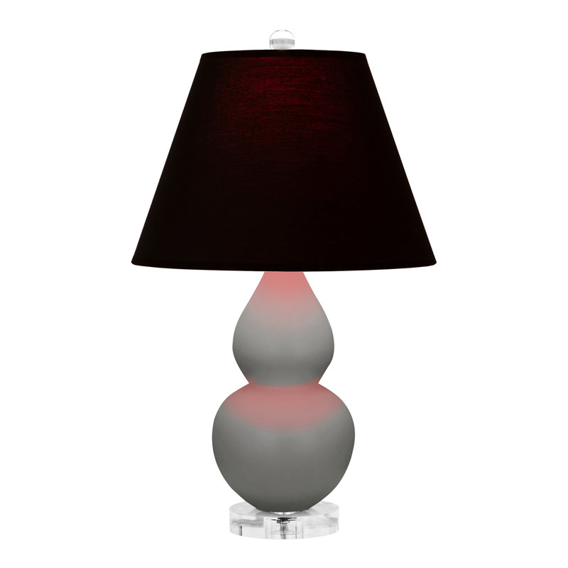 Small Double Gourd Accent Lamp, Black/Red, Matte Smokey Taupe