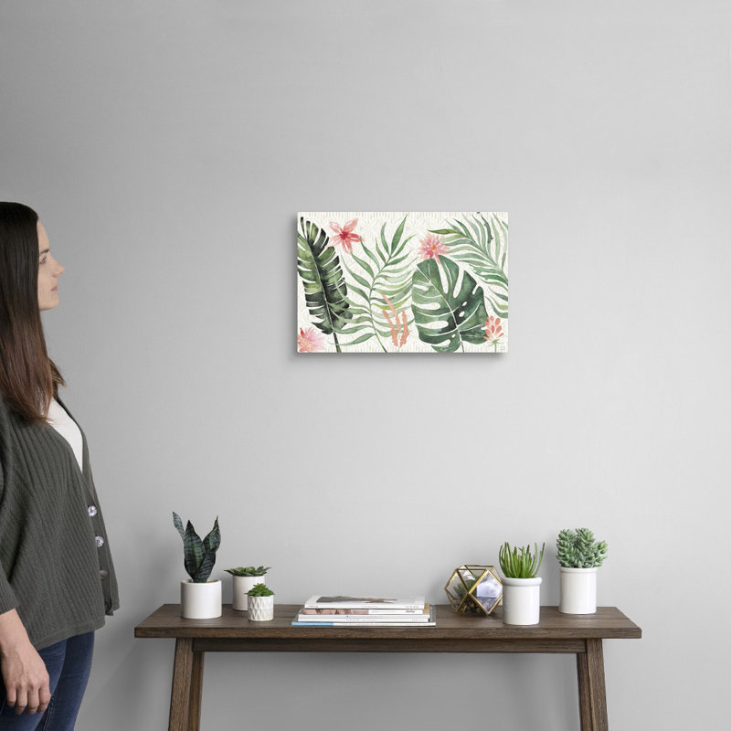 «Paradise Petals I», art mural sur toile, H 12 po x l 18 po, Toile tendue