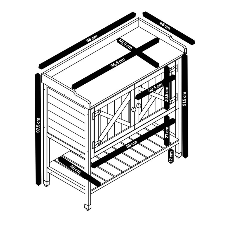 Dmitry Spruce Wood Potting Bench