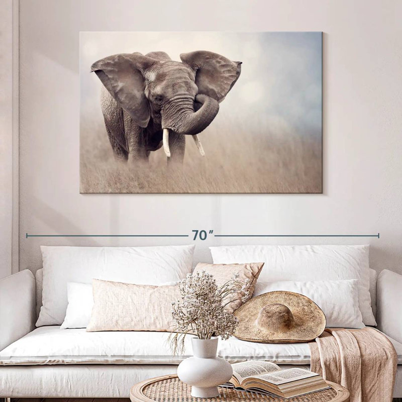 Brampt Young Savanna Elephant, 32" H x 48" W