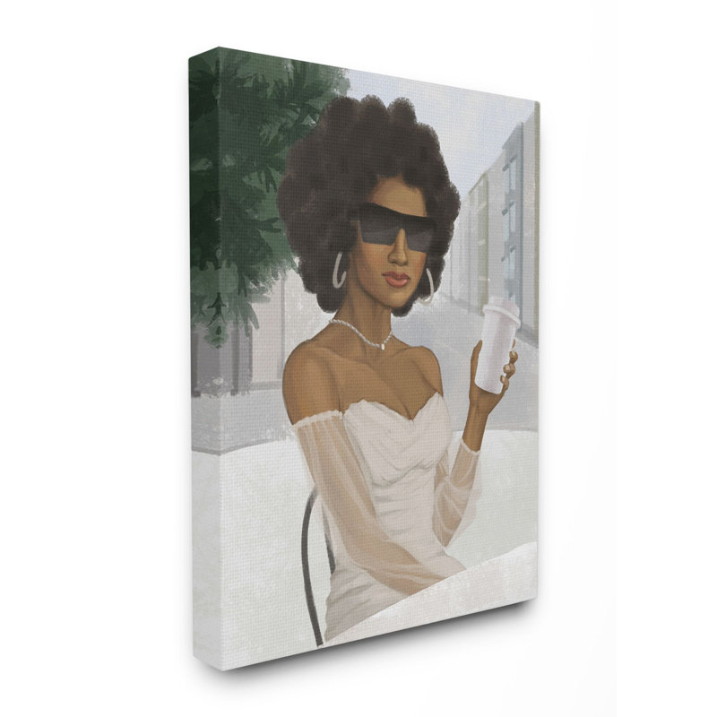 «Fashion Designer Model Coffee Break», impression, Toile tendue, H 20 po x l 16 po