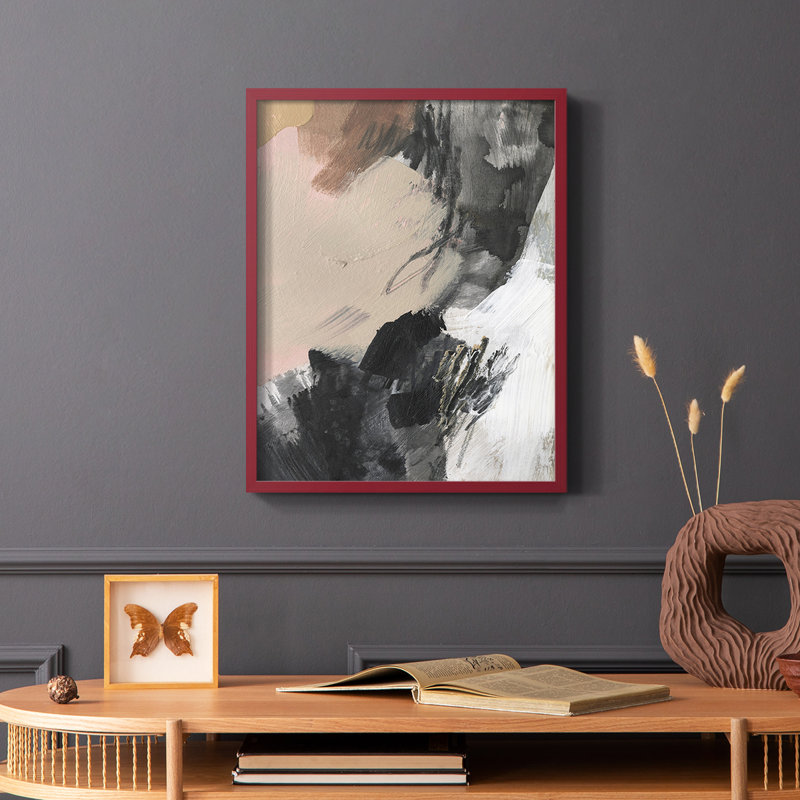 Neutre non blanchi, reproduction encadrée en V - bois massif, H 28 po x l 22 po, Blanc