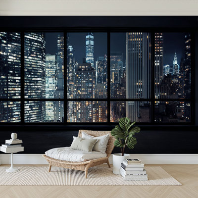 Peel and Stick Wallpaper 96" W x 69" H Modern Self Adhesive Wall Mural for Bedroom View Night