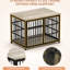 Niche pour chien grise avec cadre en fer et dispositif de verrouillage - l 43,3 po x P 29,9 po x H 33,5 po pour chenil de taille moyenne, animaux de compagnie-950278774