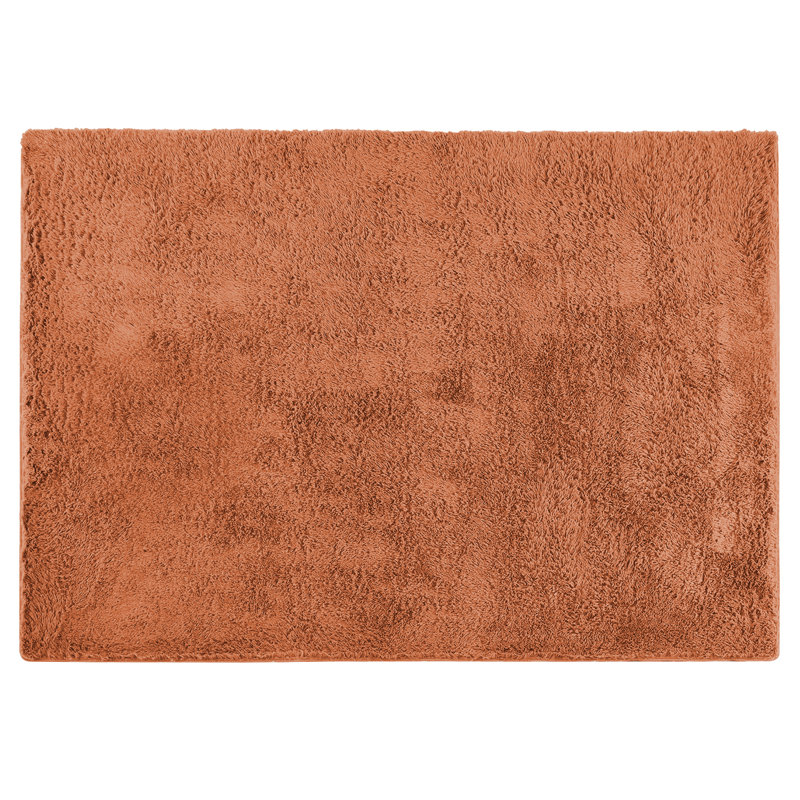 Machine Tufted Rust Indoor Shagg Area Rug-Luxurious Burnt Orange Shaggy Carpet, Rectangle 120 x 170 cm