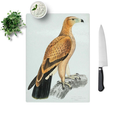 Tempered Glass Tawny Eagle by John Edward Gray Cutting Board