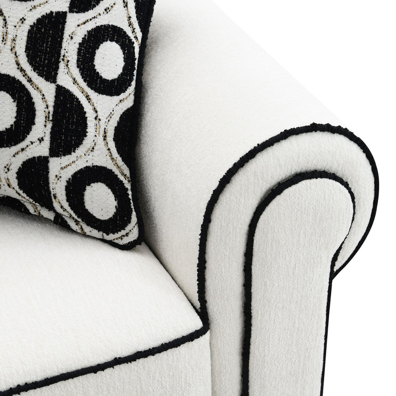 Canapé en chenille avec coussins décoratifs Faryn