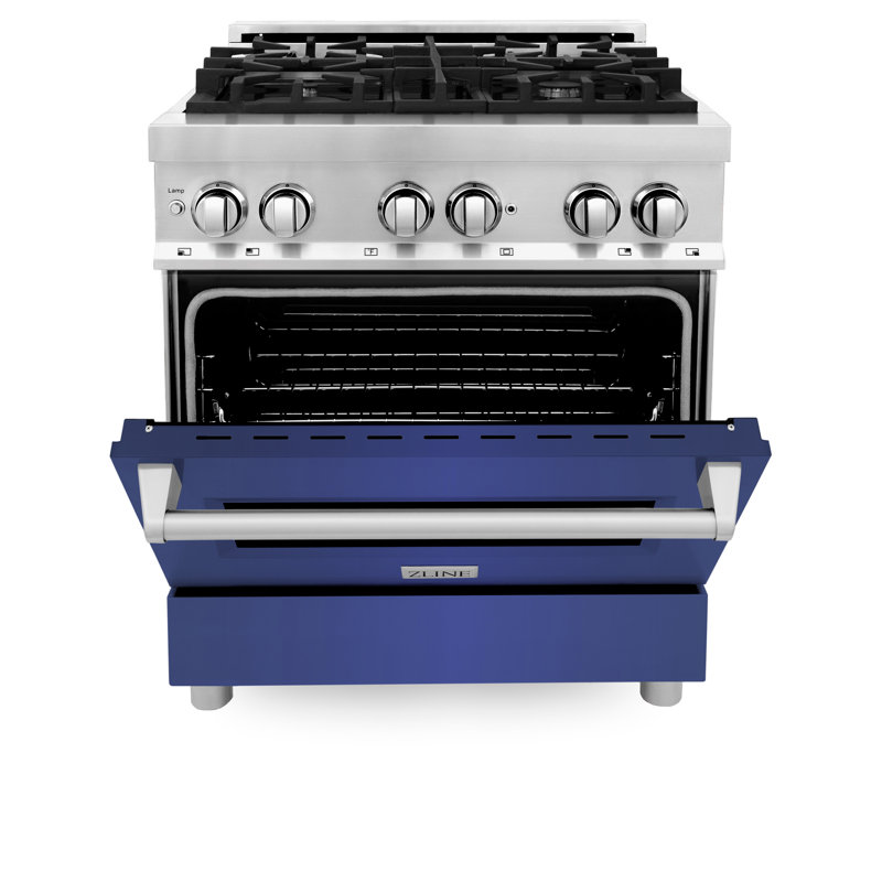 ZLINE 30" Legacy Dual Fuel Range, Blue Matte Stainless Steel