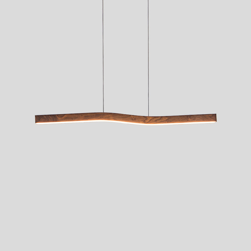 Camur 1 - Light LED Pendant, Dark Stained Walnut