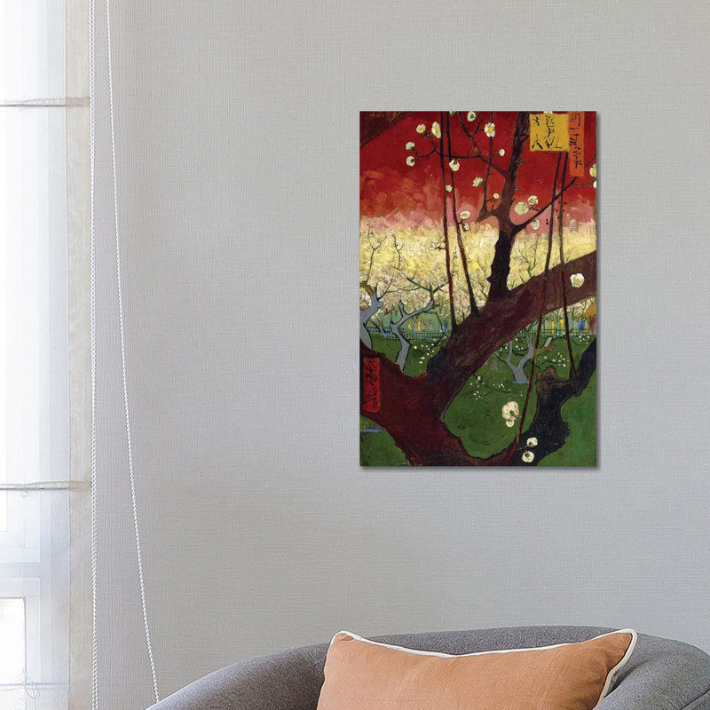 Japonaiserie: Flowering Plum Orchard After Hiroshige, Paris, 1887 by Vincent Van Gogh - Wrapped Canvas Print