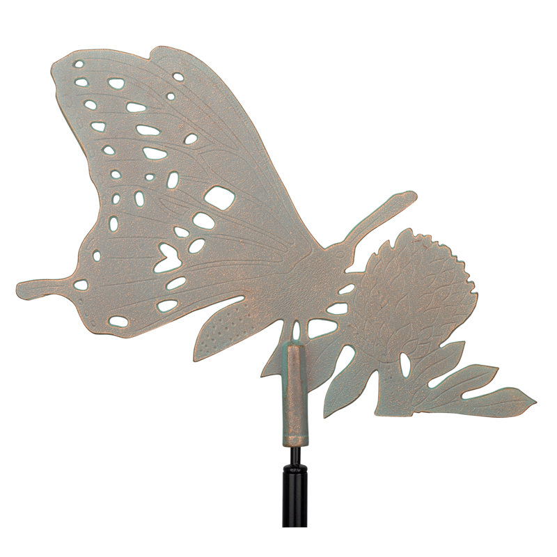 Butterfly Garden Weathervane, Verdigris