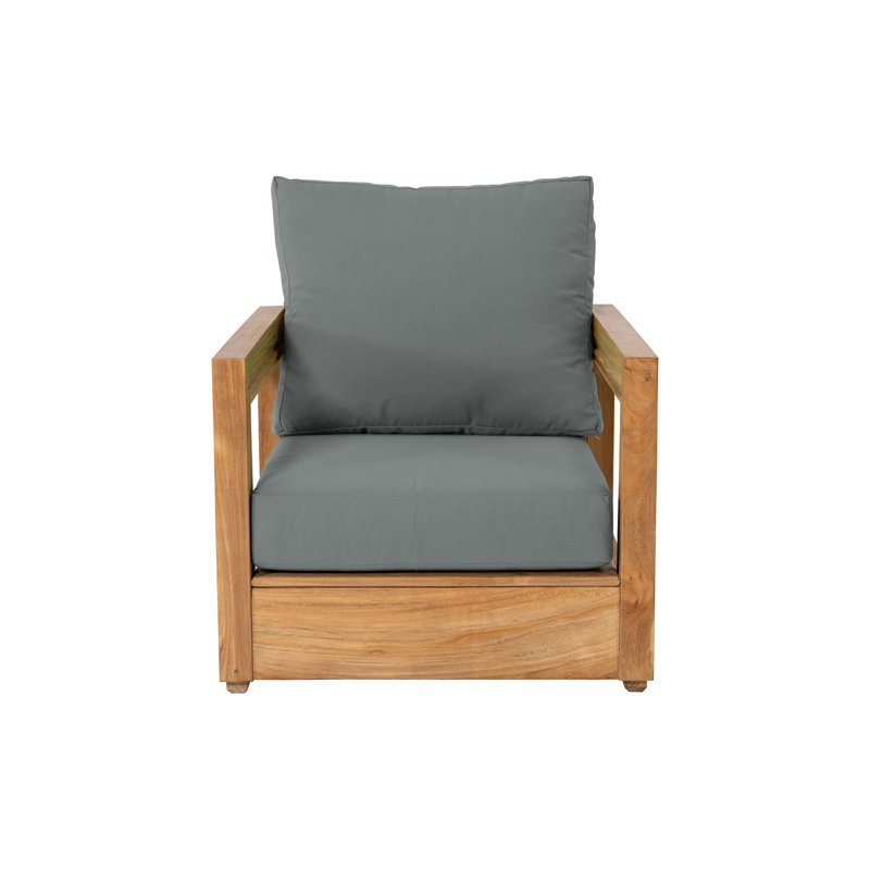 Chatsworth Outdoor Teak Lounge Chair, Charcoal