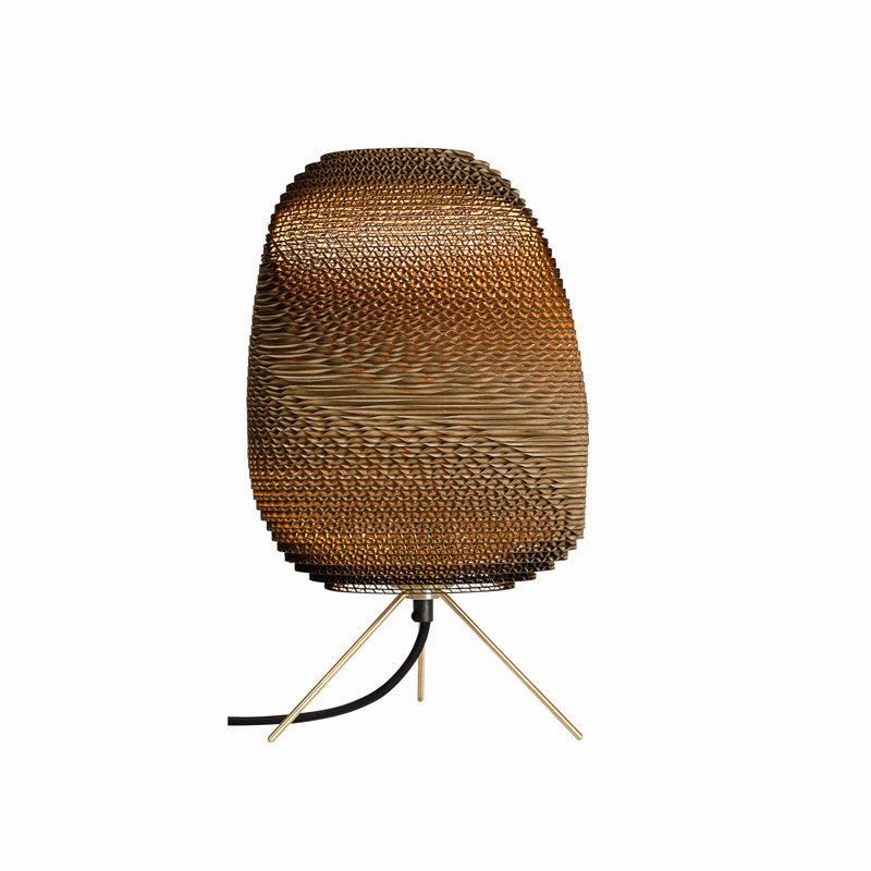 Lampe de table Scraplights en carton recyclé - ébène, Naturel