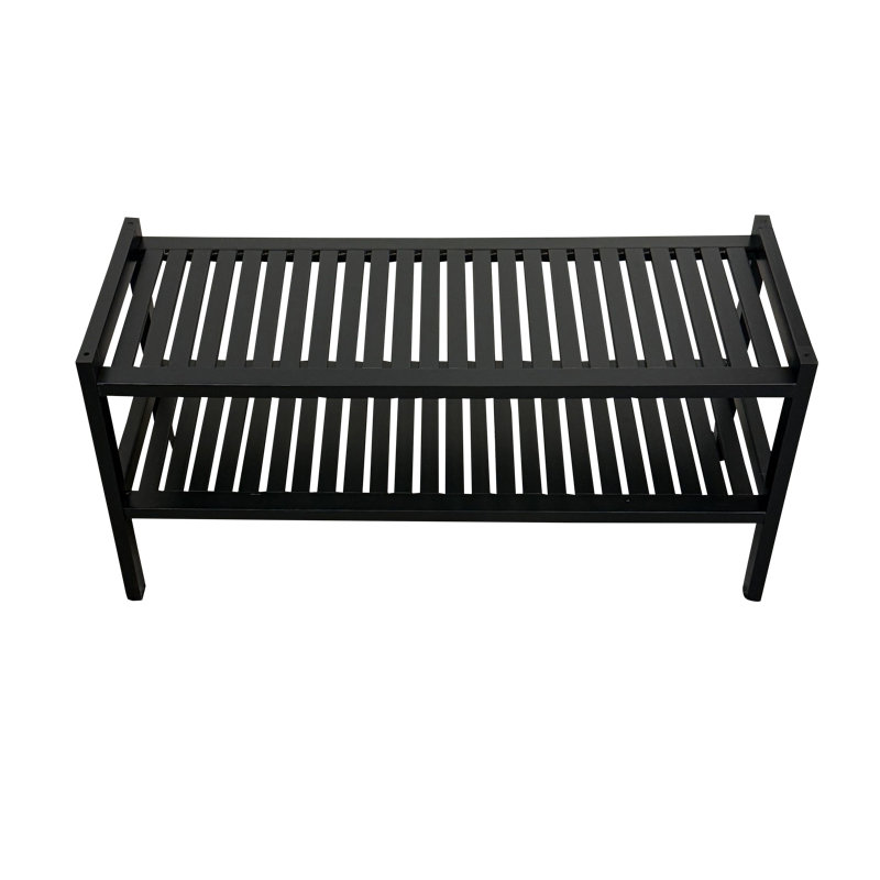30 in. 8 Pair Stackable Shoe Rack, Black