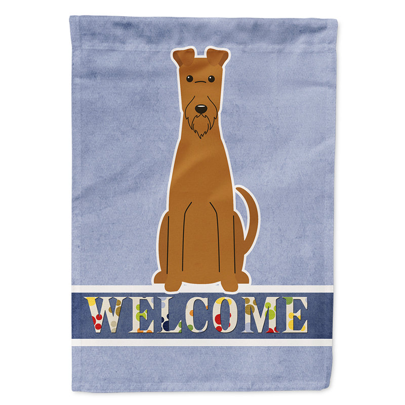 Polyester 2 côtés 40 x 28 po welcome drapeau maison, Terrier irlandais assis