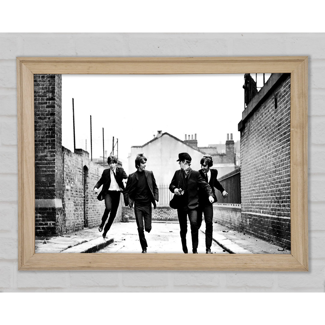 The Beatles Running - Einzelner Bilderrahmen Druck