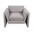 Modern Velvet Living Room Chair -Contemporary Geometric Silhouette - 41", Gray 