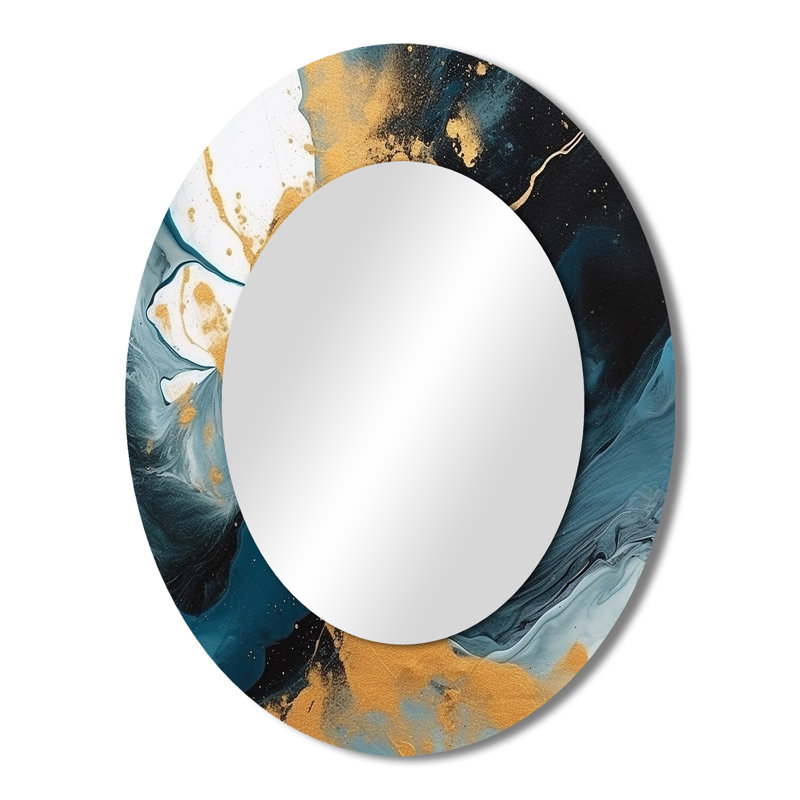 Mylor - Miroir abstrait en métal, 43" x 33"