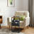 27“ C shaped Side Table with Charging Port, Small End Table with LED Light & Storage Bag,Nightstand for Living Room