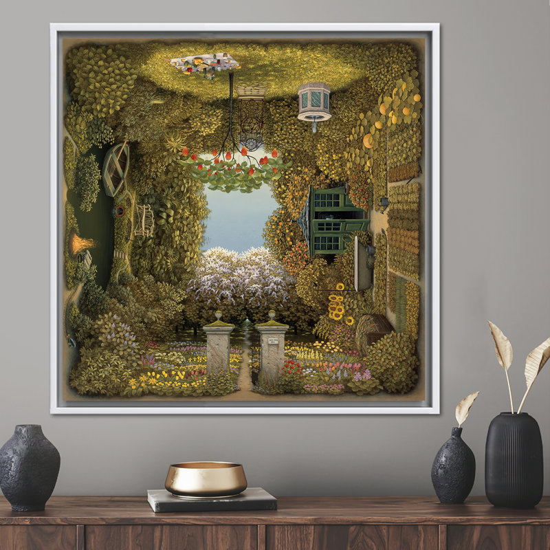 Print on Canvas, 90 cm H x 90 cm W, White Floater Framed