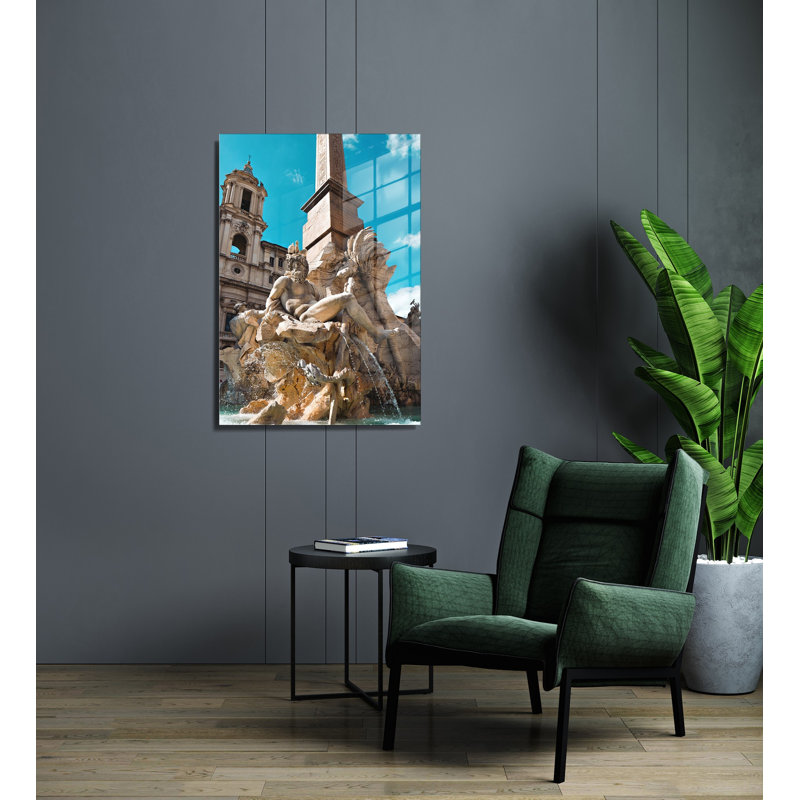 Peinture décorative en verre trempé, H 39,4 po x l 27,6 po x P 1 po