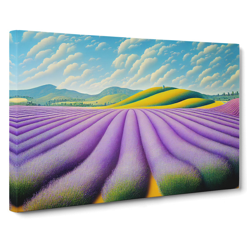 Stimulating Lavender Flower Field - Wrapped Canvas, 35cm H x 50cm W x 3cm D