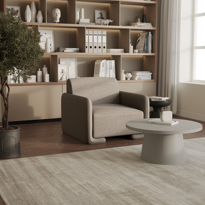 Chaise d'appoint flottante Svetinka, Lin gris / velours