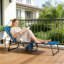 Fauteuil de patio pliant, chaise de bronzage élégante, pour l'extérieur