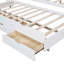 Lit plateforme double en bois avec lit gigogne, tête de lit et tiroirs, parfait pour les chambres modernes et fonctionnelles