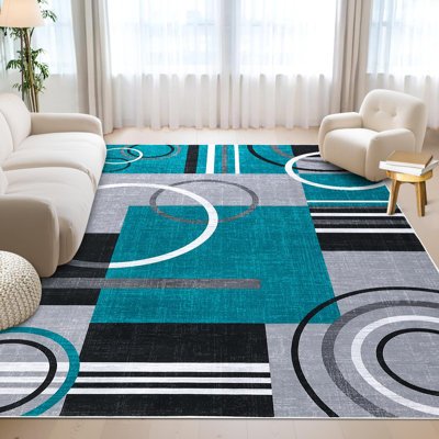 Geometric Machine Printed Area Rug