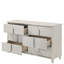 Commode à finition blanche perle Laveda, commode pour salle à manger, salon, chambre à coucher