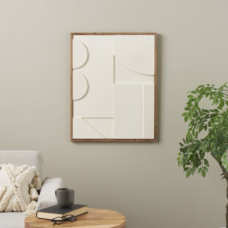 Evely - Shadow Box, impression sur bois, H 30,45 po x l 24 po x P 1,55 po, Crème