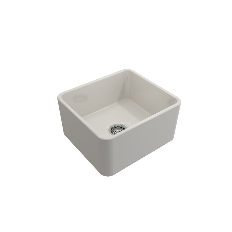 20 in. L Farmhouse Kitchen Sink, Biscuit