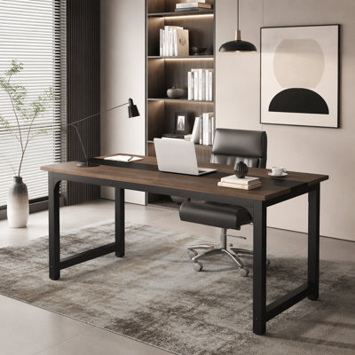 Spacious Modern Computer Desk with Sturdy Steel Frame for Home Office Study and Work