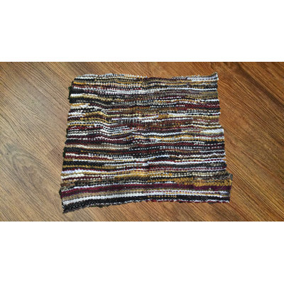 Striped Hand-Woven Flatweave Cotton Multicolor Area Rug