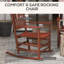 Ensemble de 2 chaises berçantes en bois avec design à lattes Outsunny