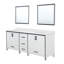 Meuble-lavabo double blanc P 22 po, comptoir en quartz blanc et miroirs 30 po-1824210305-1824210307