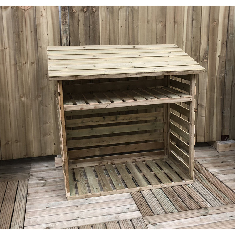 Anacari 6 x 2 Pressure Treated Tongue And Groove Small Log Store (6' x 2' / 6ft x 2ft)