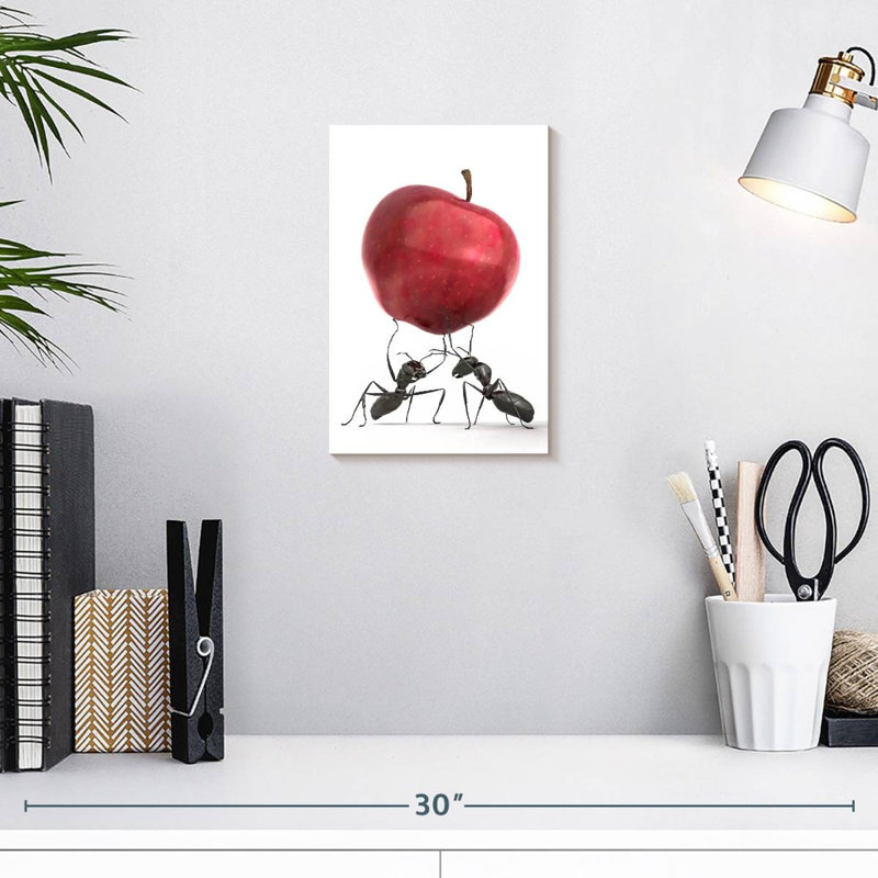 Brampt Black Ants With Apple, 12" H x 8" W