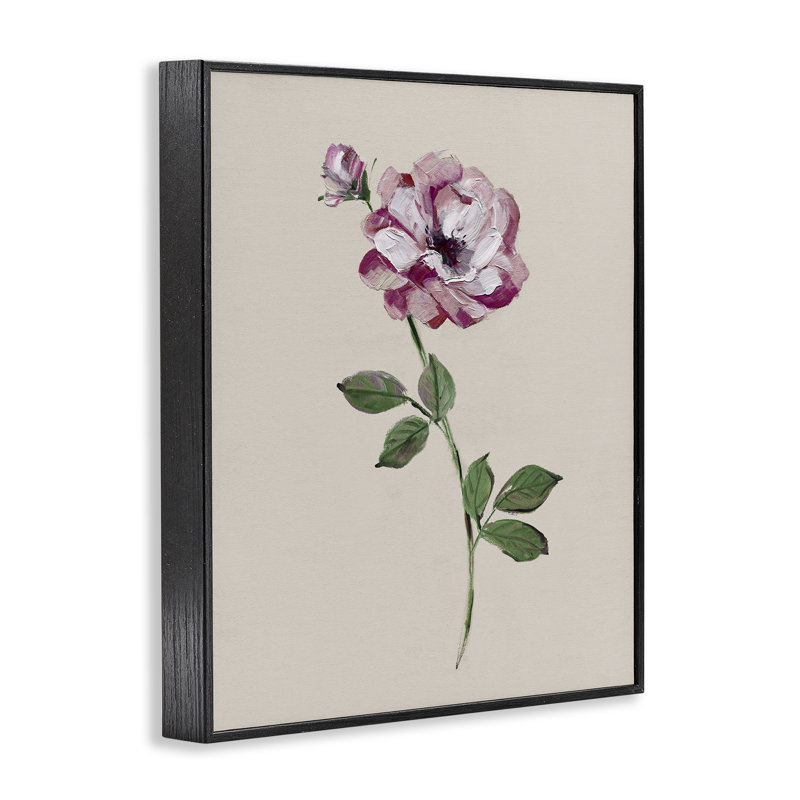 Giclée encadrée Jewel Rose Sprig, design par Sally Swatland, H 20 po x l 16 po, Giclée encadrée noir minuit