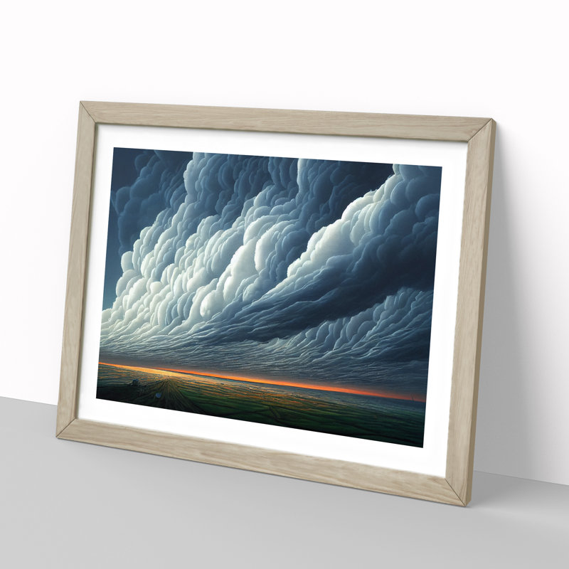 Stormy Cloud View Vol.4 - Framed Print, 25cm H x 34cm W x 2cm D, Oak Framed