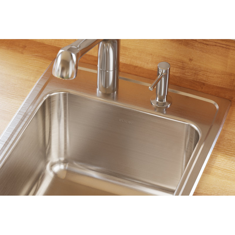 Lustertone 17" L x 20" W Drop-In Kitchen Sink, 2 hole
