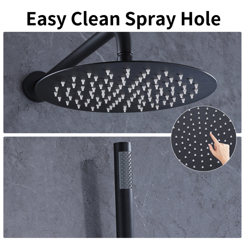 Diverter Complete Shower System, Matte Black