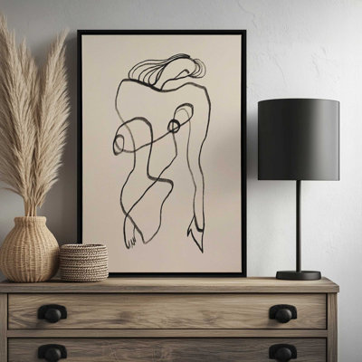 Dessin au trait, surréalisme nu par Garima Dhawan, reproduction d'art