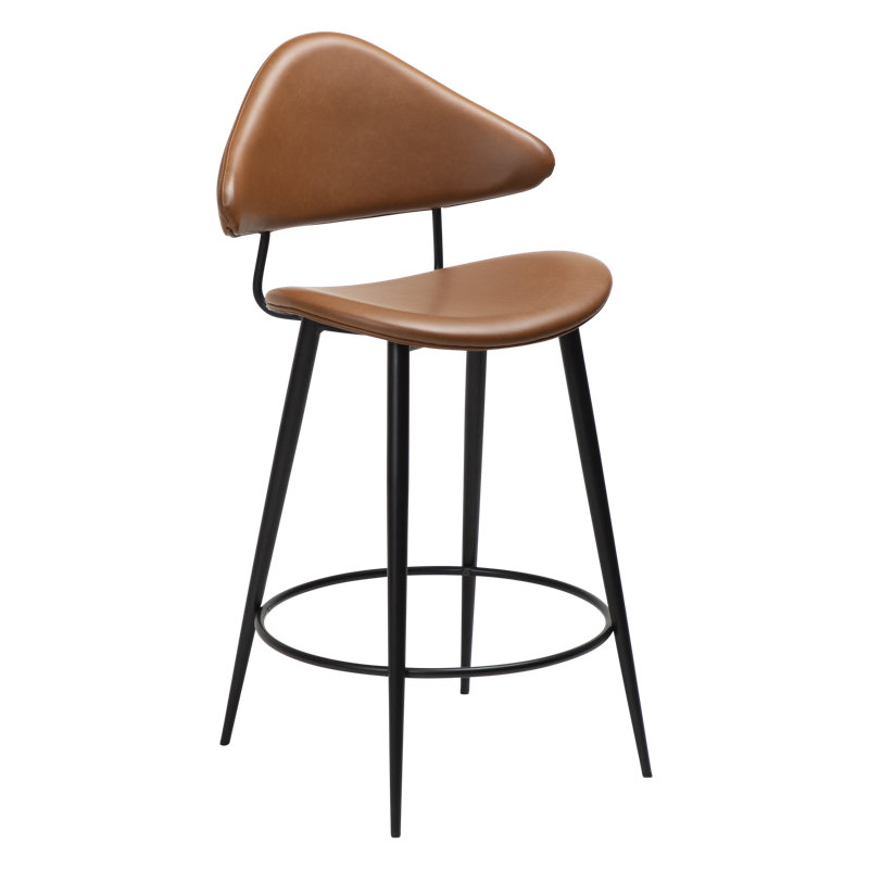 Napoleon Upholstered Counter Stool with Metal Frame, Brown