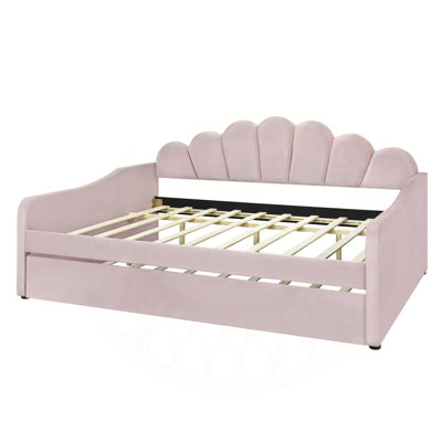 Luxurious Upholstered Hartline with Pull-Out Trundle and Sturdy Construction