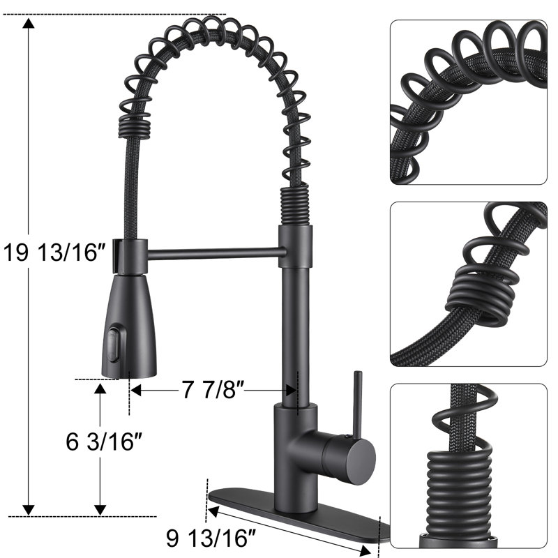 Uptap Pull Down Touchless Kitchen Faucet, Matte Black
