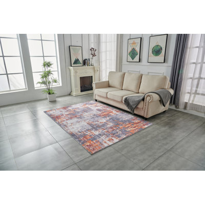 Washable Abstract Indoor Rug