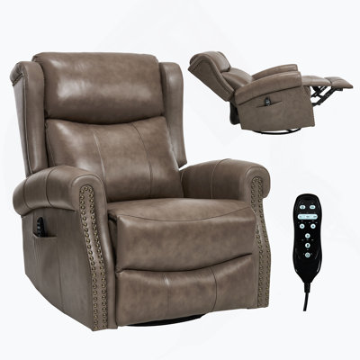 Heat Massage Manual Recliner Chair with Rocker and Swivel for Living Room by Red Barrel Studio