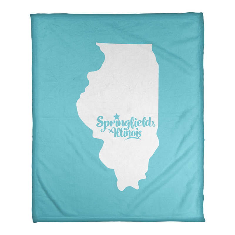 Couverture de polaire springfield illinois, 50 po x 60 po, Bleu sarcelle